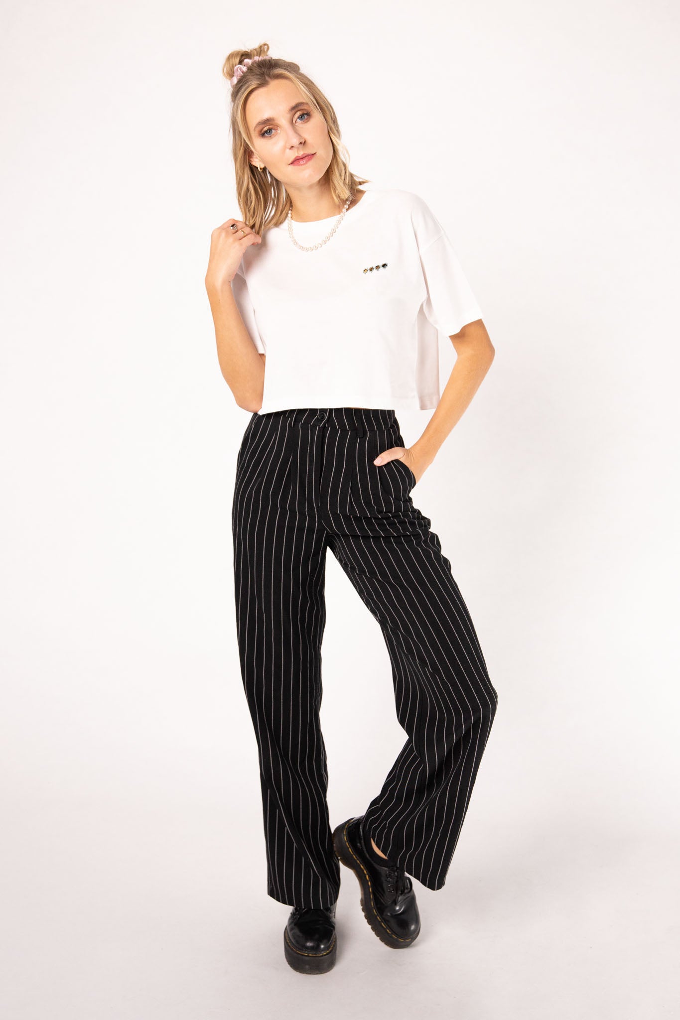 Quattro Espressi | Besticktes Bio Baumwoll Crop Top