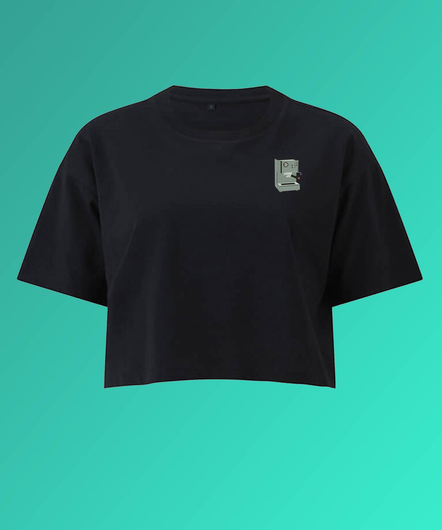 Siebträgermaschine | Besticktes Bio Baumwoll Crop Top