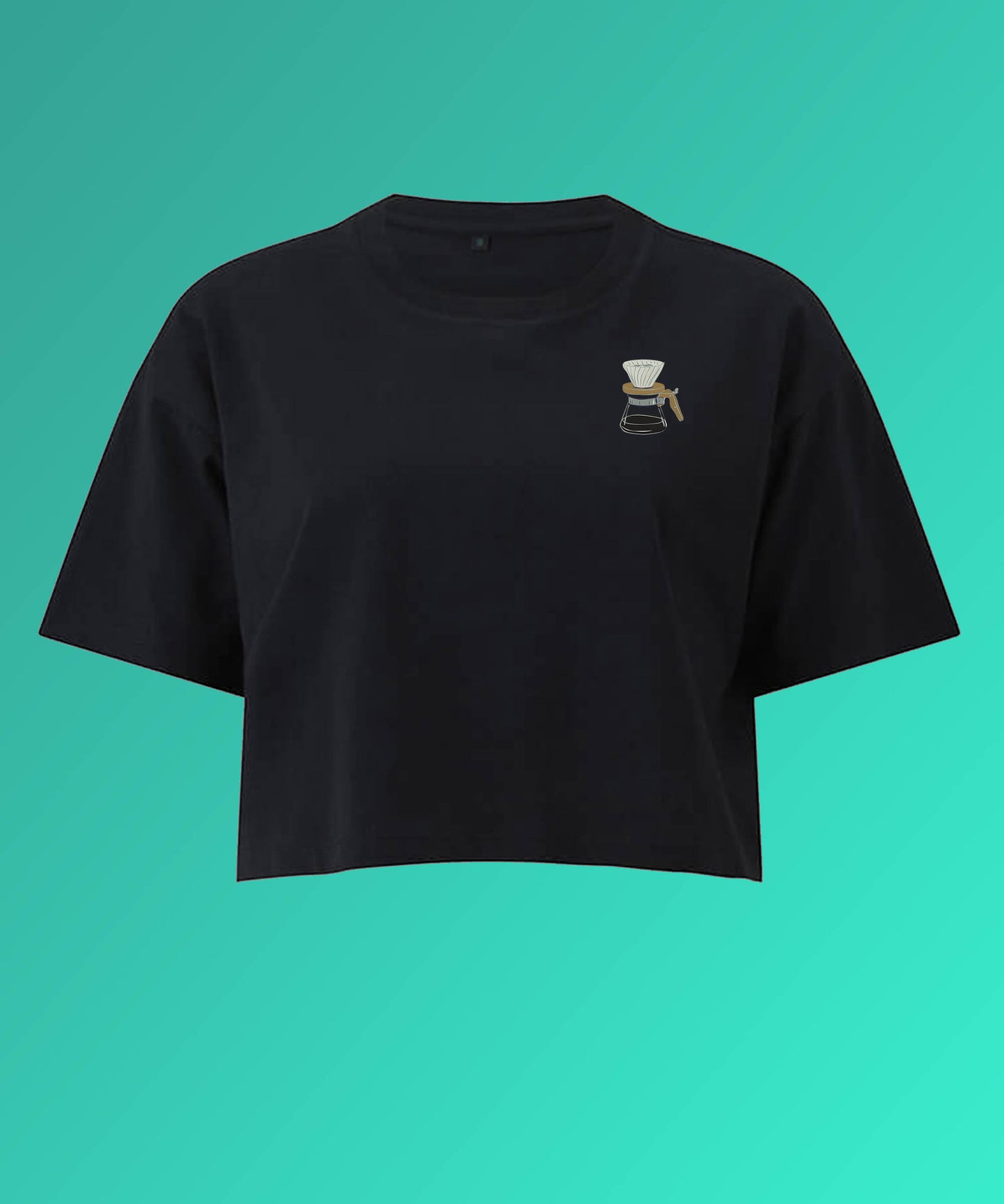 V60 | Besticktes Bio Baumwoll Crop Top