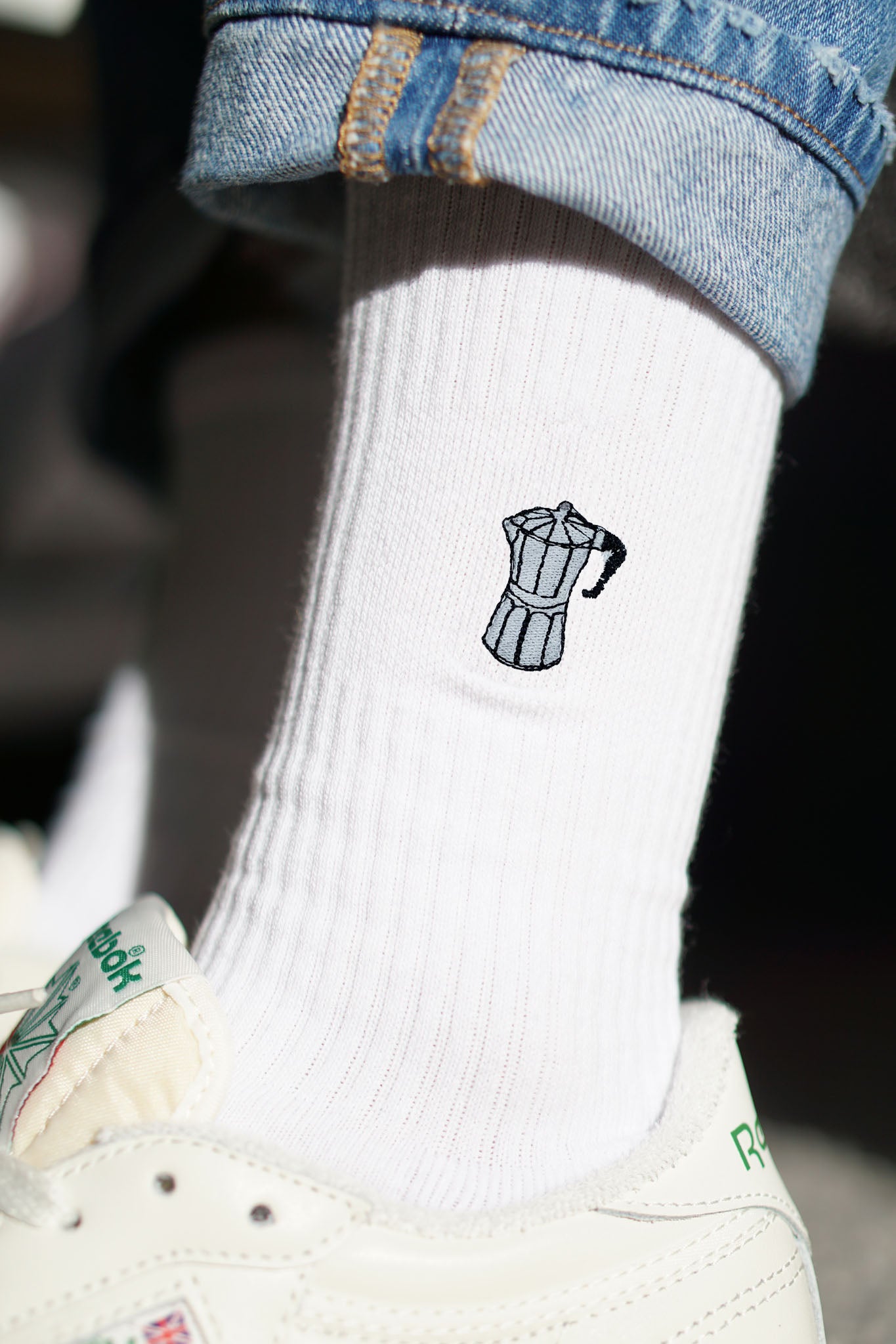 Espressokocher | Bestickte Bio Baumwoll Socken