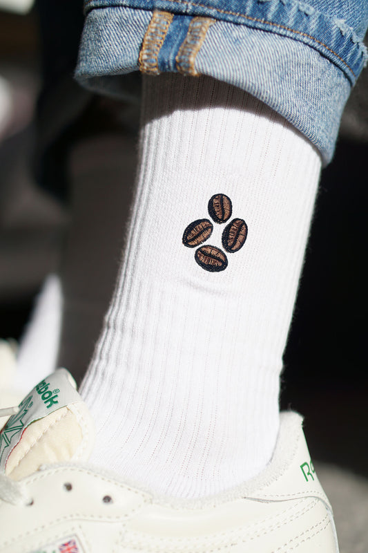 Coffee Beans | Bestickte Bio Baumwoll Socken