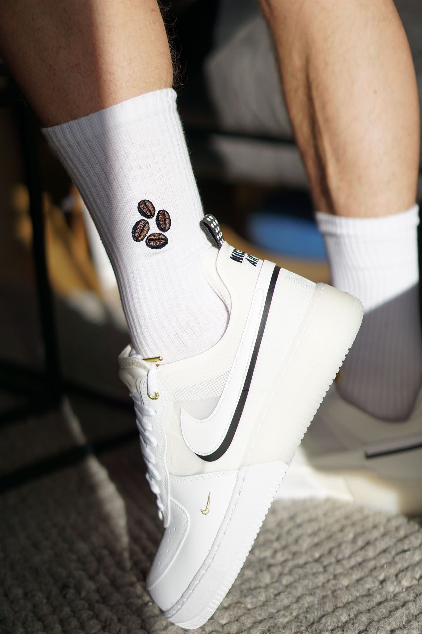 Coffee Beans | Bestickte Bio Baumwoll Socken