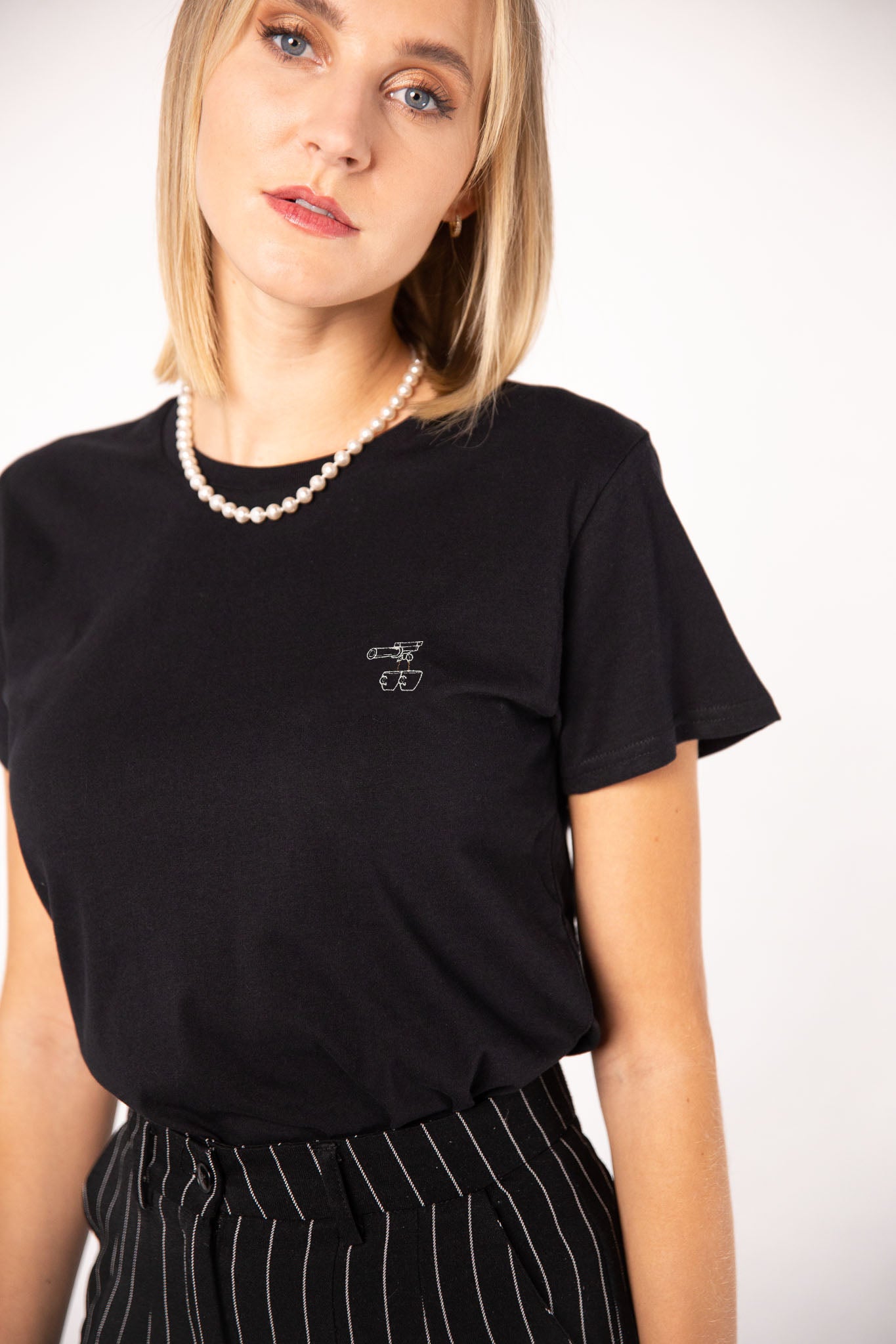 Due Caffè | Besticktes Bio Baumwoll Damen T-Shirt