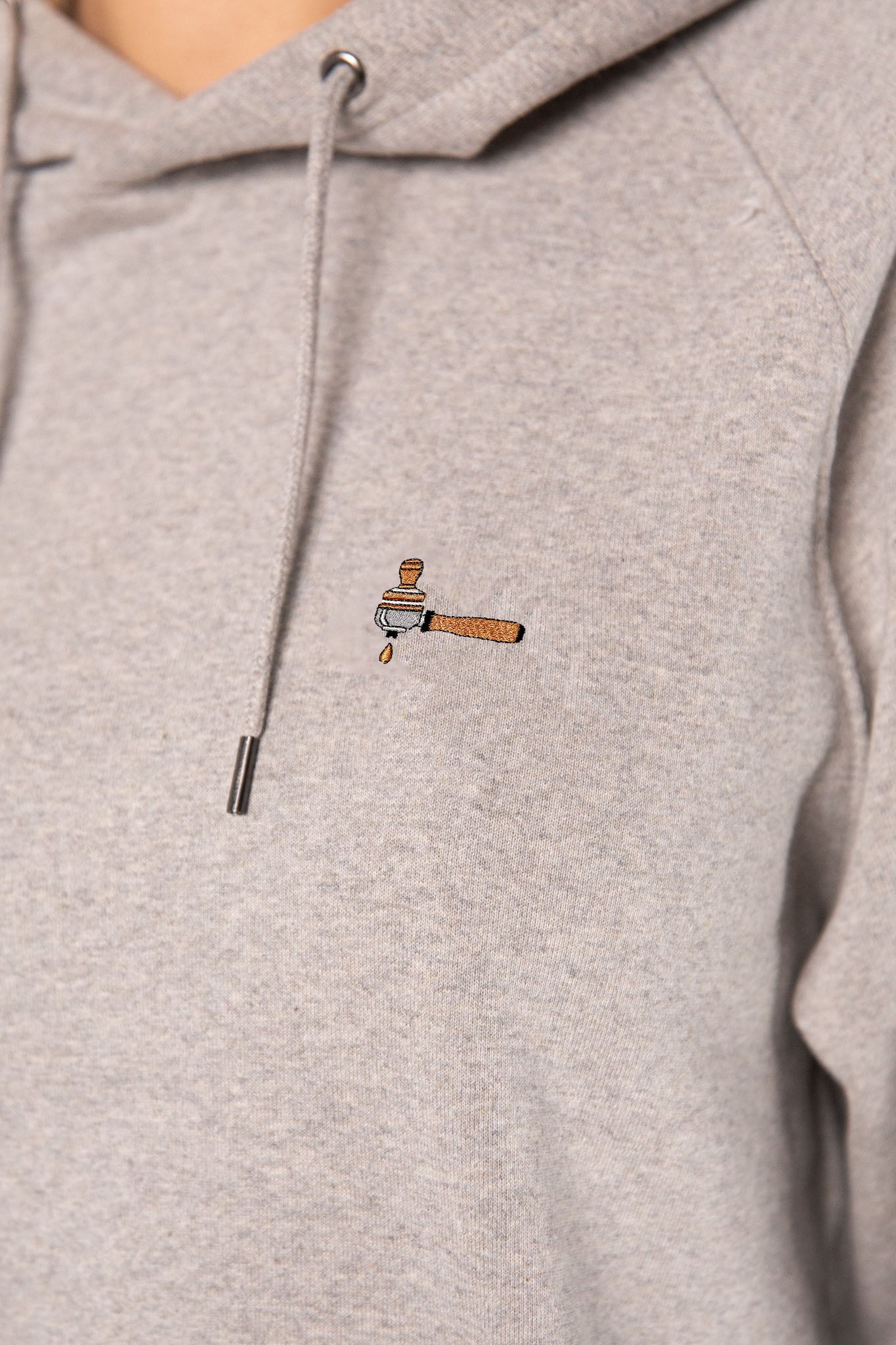 Siebträger & Tamper | Bestickter Organic Bio Baumwoll Frauen Hoodie