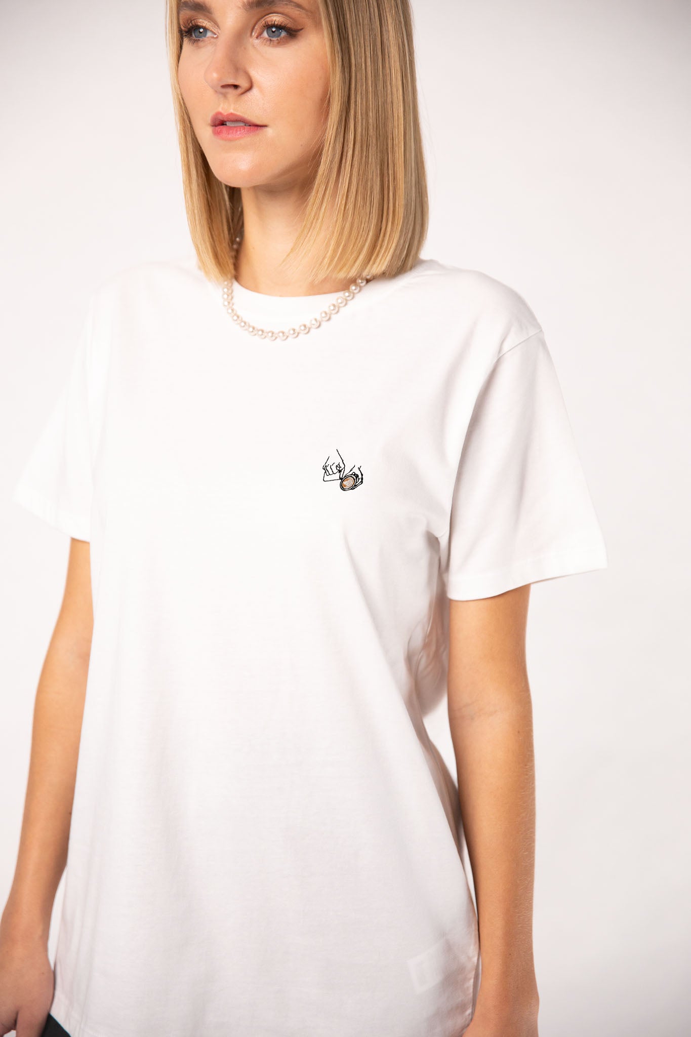 Latte Art | Besticktes Oversized Organic Bio Baumwoll-T-Shirt