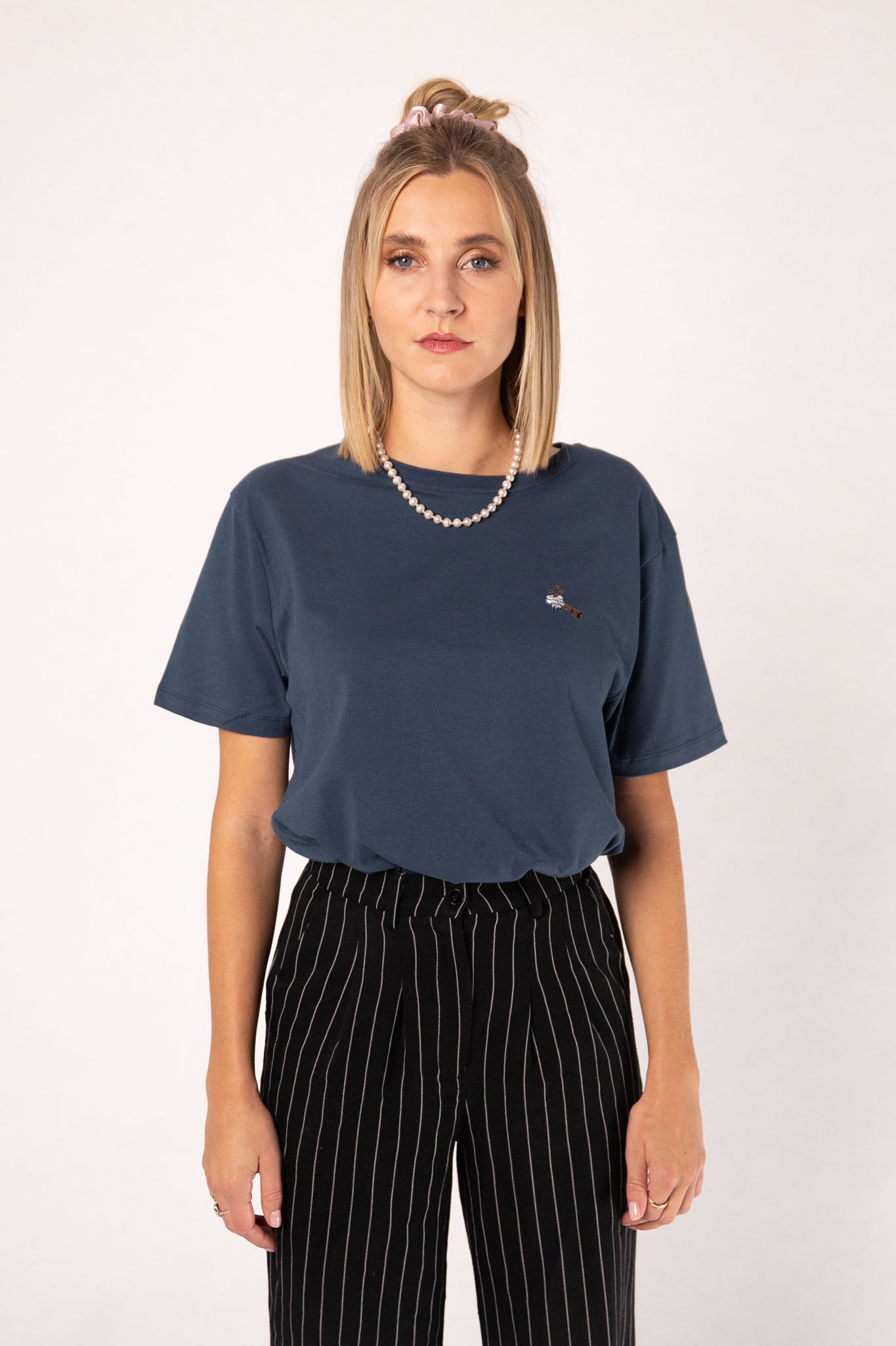 Siebträger Beans | Besticktes Oversized Bio Baumwoll Frauen T-Shirt