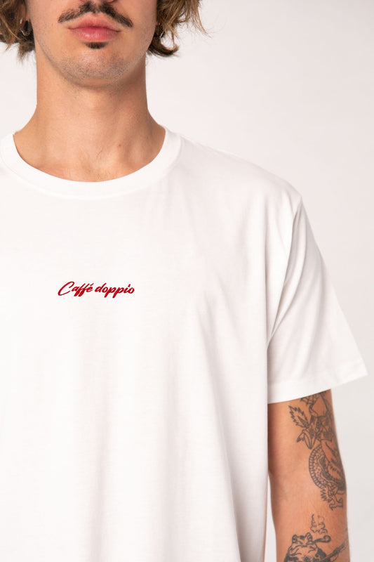 Caffé doppio | Besticktes Bio Baumwoll Männer T-Shirt