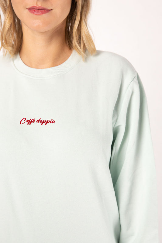 Caffé doppio | Bestickter Bio-Baumwoll Pullover