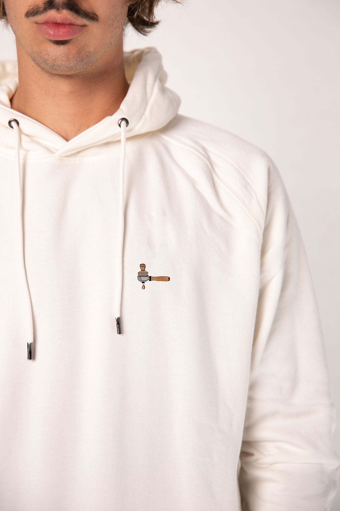 Siebträger & Tamper | Bestickter Organic Bio Baumwoll Männer Hoodie