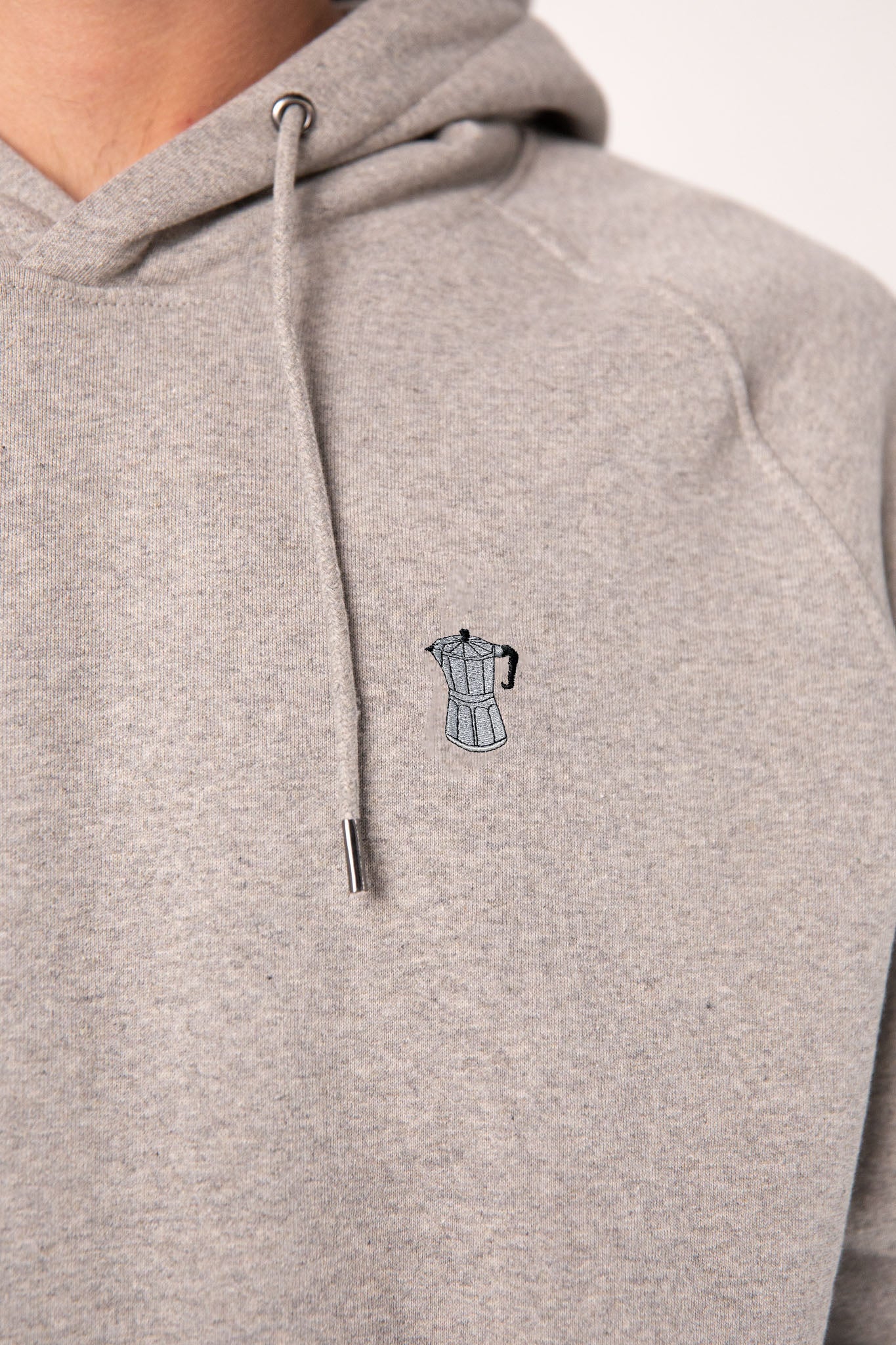 Espressokocher | Bestickter Männer Bio Baumwoll Hoodie