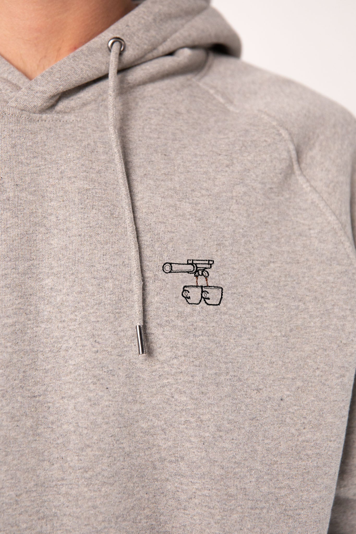 Due Caffè | Bestickter Männer Bio Baumwoll Männer Hoodie