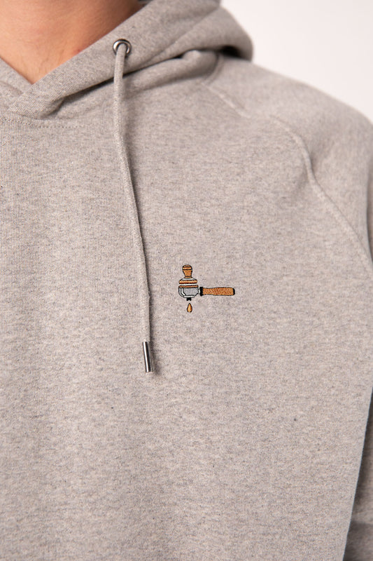 Siebträger & Tamper | Bestickter Organic Bio Baumwoll Männer Hoodie
