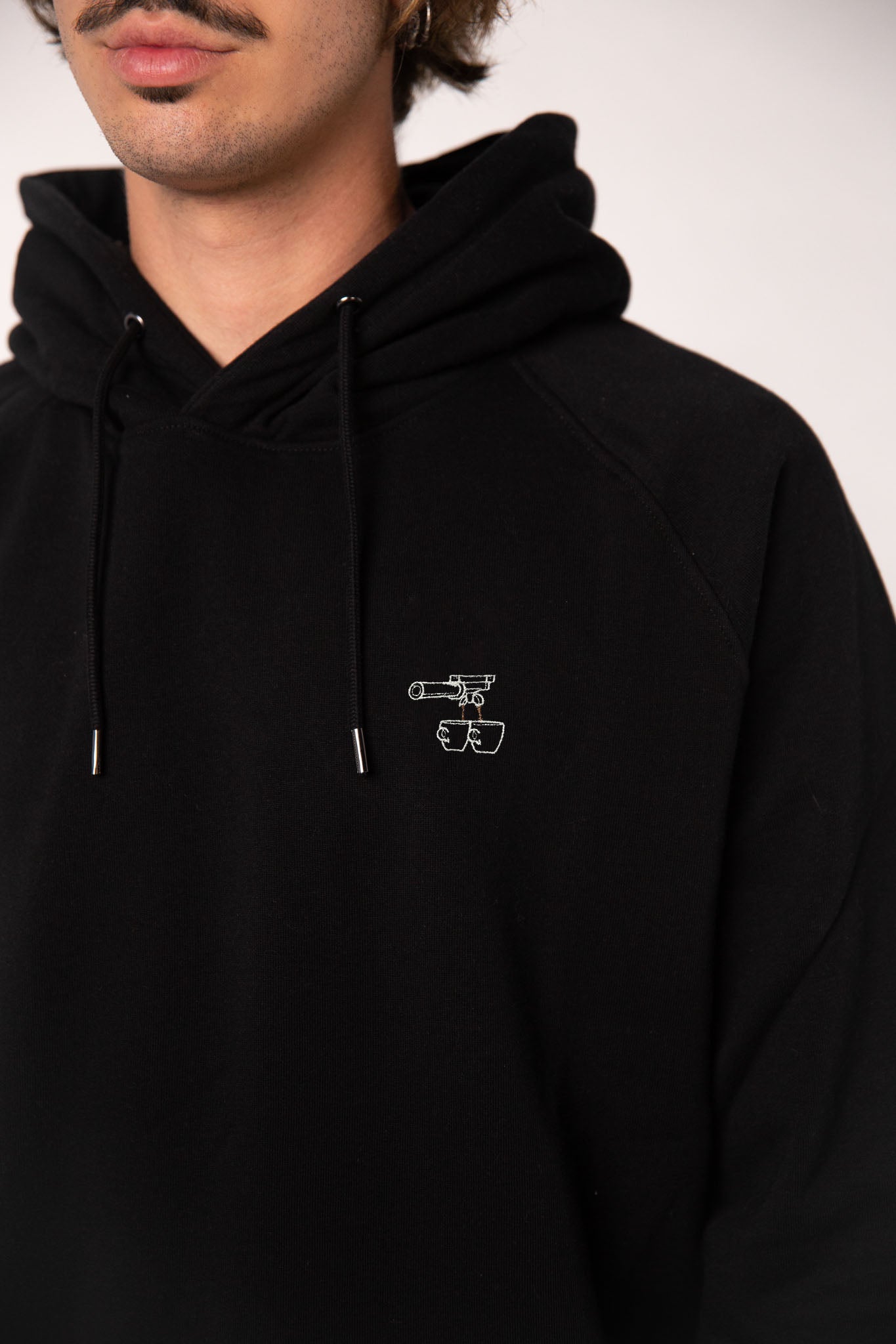 Due Caffè | Bestickter Männer Bio Baumwoll Männer Hoodie