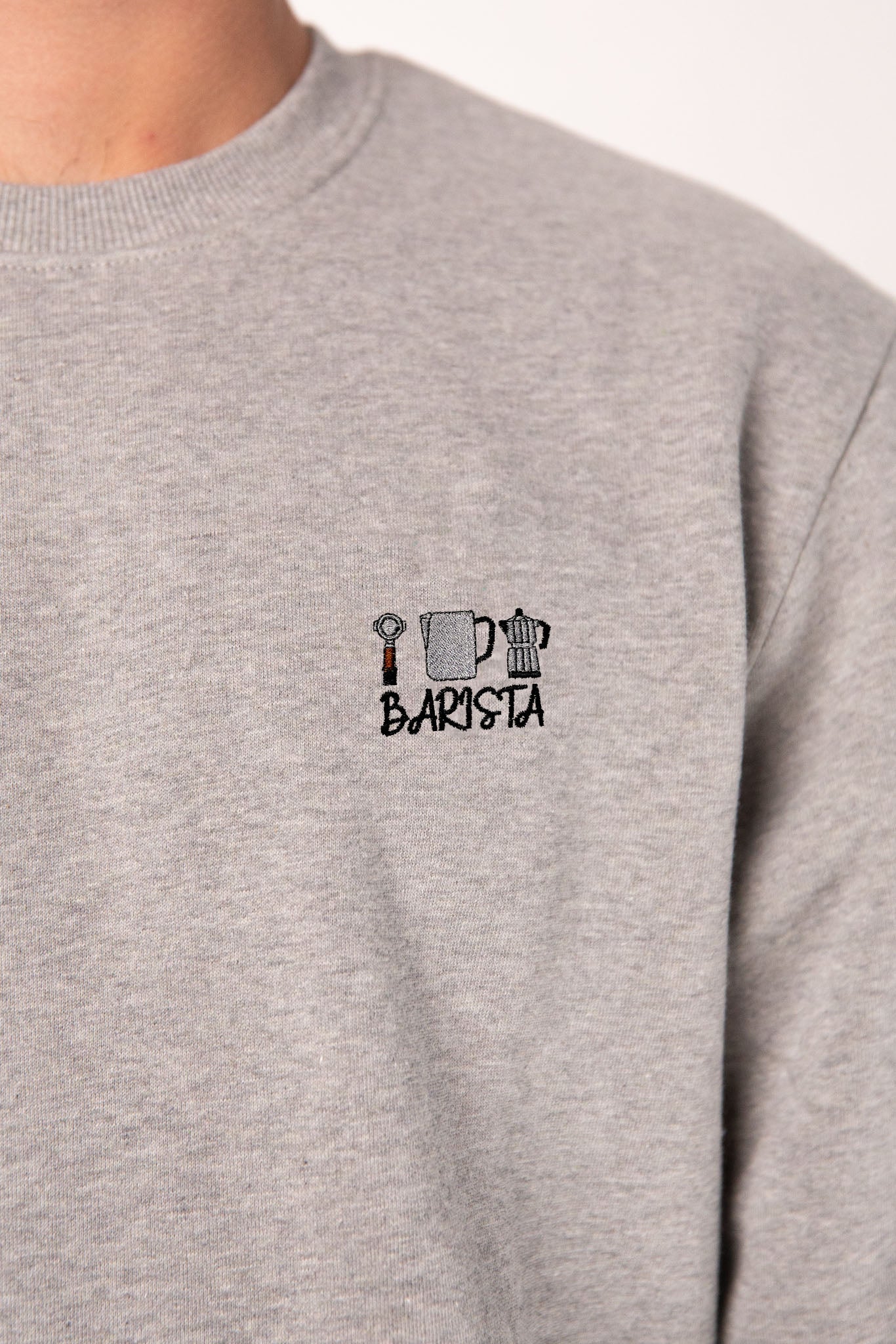 Barista Set | Bestickter Bio-Baumwoll Männer  Pullover