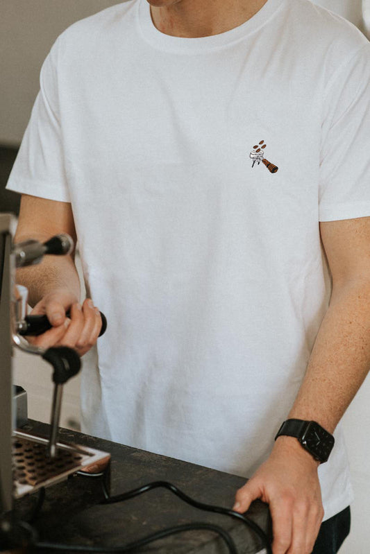 Siebträger Beans | Besticktes Bio Baumwoll Männer T-Shirt