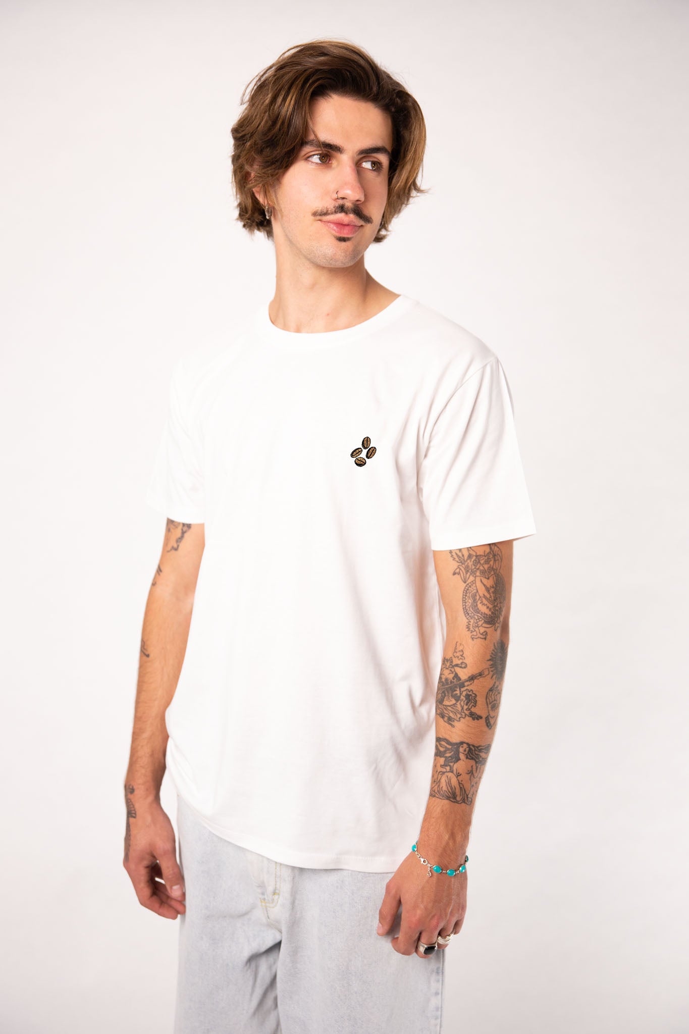Coffee beans | Besticktes Organic Bio Baumwoll Männer T-Shirt