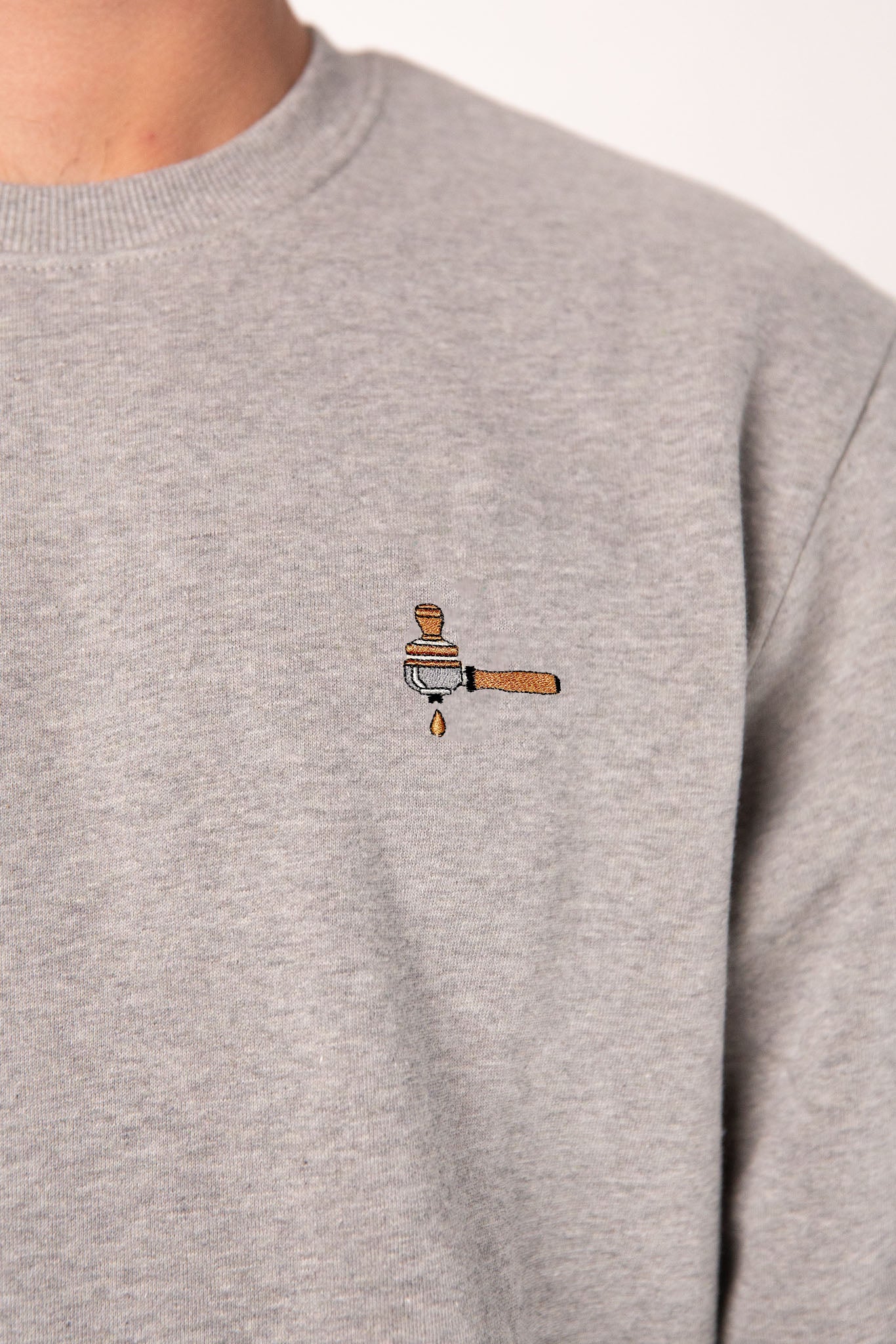 Siebträger & Tamper | Bestickter Bio-Baumwoll Männer Pullover