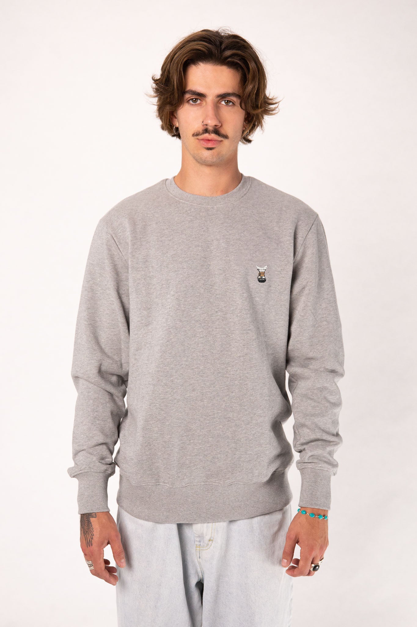 Sophisticated filter | Bestickter Bio-Baumwoll Männer Pullover