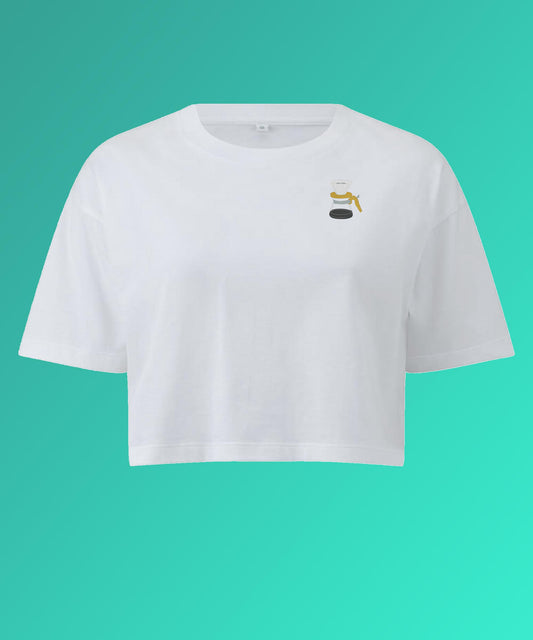 V60 | Besticktes Bio Baumwoll Crop Top