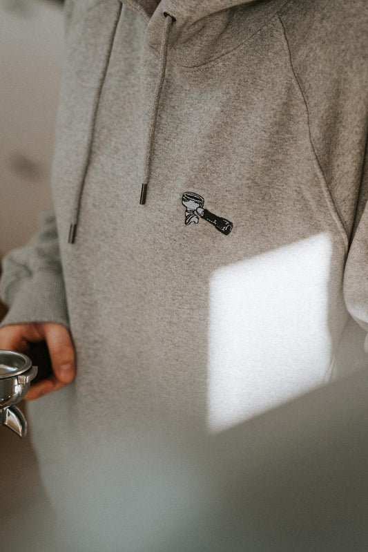 Siebträger | Bestickter Männer Bio Baumwoll Hoodie