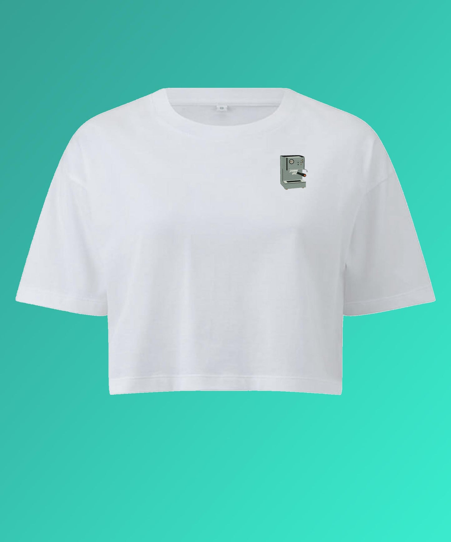 Siebträgermaschine | Besticktes Bio Baumwoll Crop Top