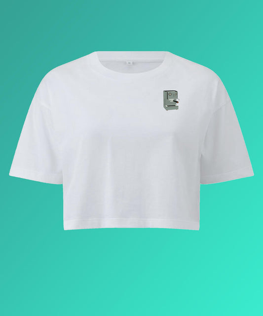 Siebträgermaschine | Besticktes Bio Baumwoll Crop Top