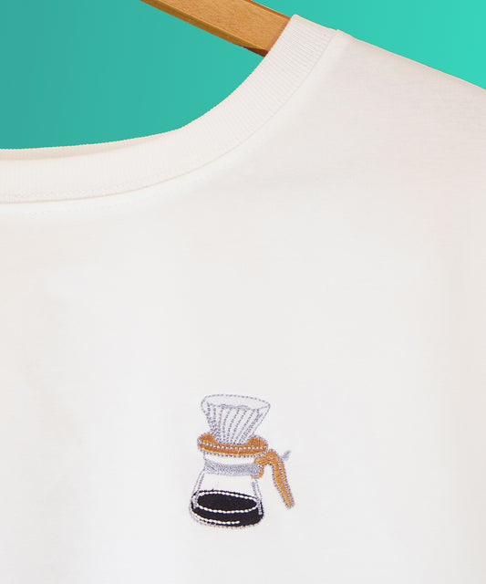 V60 | Besticktes Oversized Organic Bio Baumwoll-T-Shirt