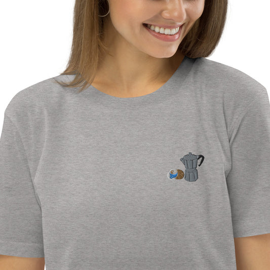 Mokka Pot composition | Besticktes Oversized Organic Bio Baumwoll-T-Shirt