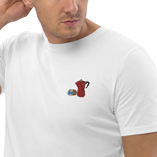 Mokka Pot composition | Besticktes Organic Bio Baumwoll-T-Shirt