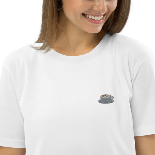 Kaffeetasse | Besticktes Oversized Organic Bio Baumwoll-T-Shirt